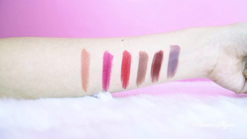 Swatch & Review ABH matte lipstick set 12
