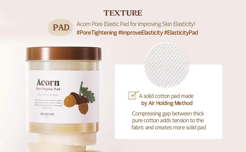 [Review] Toner pad SKINFOOD Acorn Pore Peptide Pad 4