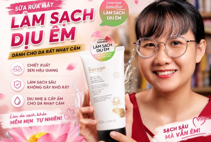Sữa rửa mặt sen Hậu Giang Cocoon làm sạch dịu êm 1 Sữa rửa mặt sen Hậu Giang Cocoon làm sạch dịu êm 1