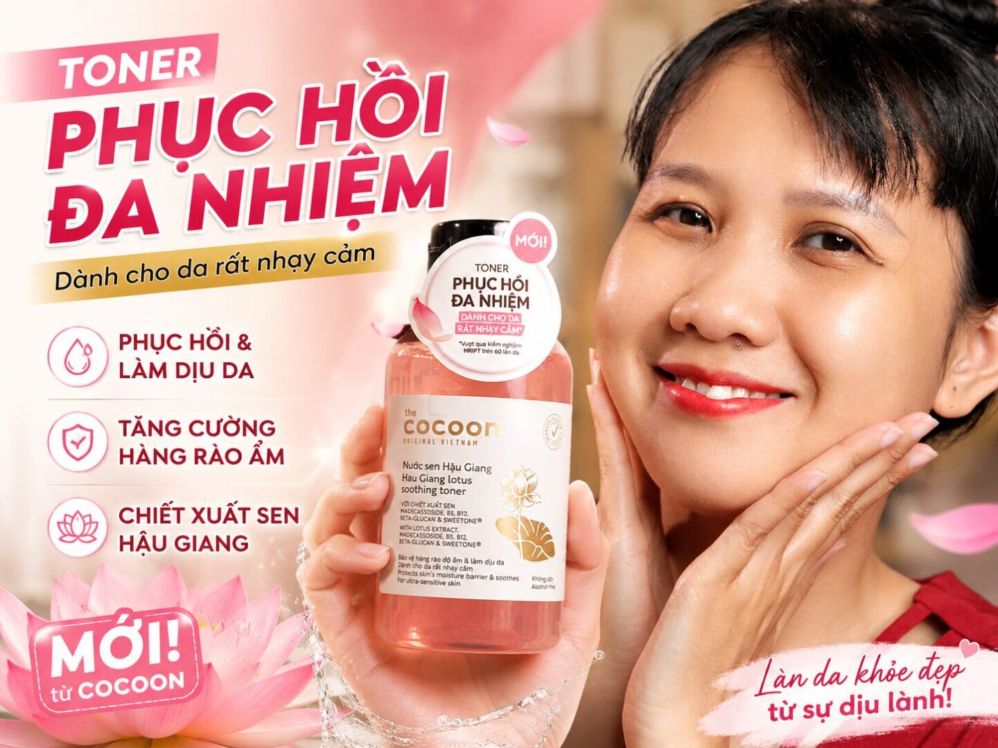 Toner Phục hồi đa nhiệm Cocoon Nước sen Hậu Giang 1 Toner Phục hồi đa nhiệm Cocoon Nước sen Hậu Giang 1